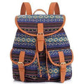 Vintage Women Backpack - Drawstring Printing Canvas Backpack AExp