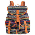 Vintage Women Backpack - Drawstring Printing Canvas Backpack AExp