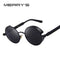Vintage Women Steampunk Sunglasses Brand Design Round Sunglasses-C01 Black Black-JadeMoghul Inc.