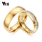 Vnox Gold-color Wedding Bands Ring for Women Men Jewelry 6mm Stainless Steel Engagement Ring US Size 5 to 13
