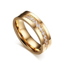 Vnox Trendy Wedding Bands Rings for Women / Men Love Gold-color Stainless Steel CZ Promise Jewelry-10-1 piece for women-JadeMoghul Inc.