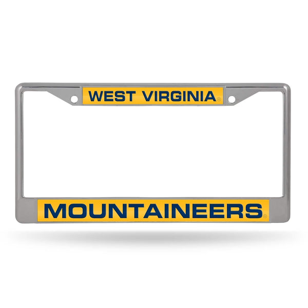 Mustang License Plate Frame W. Virginia Laser Chrome Frame