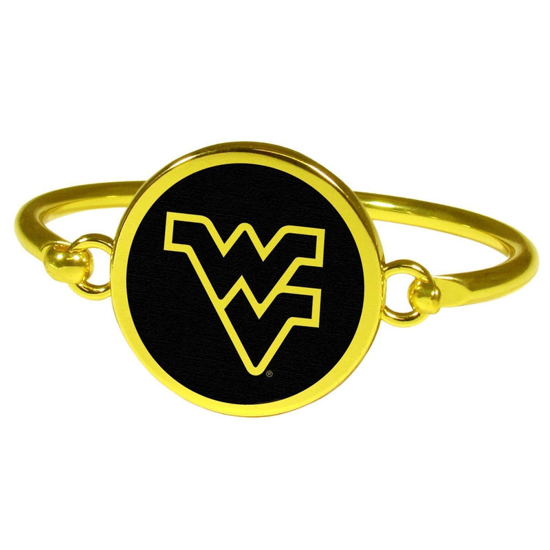 W. Virginia Mountaineers Gold Tone Bangle Bracelet-NCAA,W. Virginia Mountaineers,Jewelry & Accessories-JadeMoghul Inc.