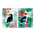 Toucan Wall Art On Wooden Base, Multicolor, Set of 2