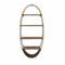 Wall Hooks & Shelves Oval Shape Four Tiered Metal and Wood Wall Shelf with Spacious Display, Brown and Gold Benzara