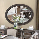 Wall Mirrors Oval Wall Mountable 5mm Beveled Mirror, Rustic Natural Brown Benzara