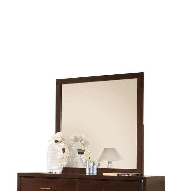 Wooden Frame Mirror , Cappuccino Brown