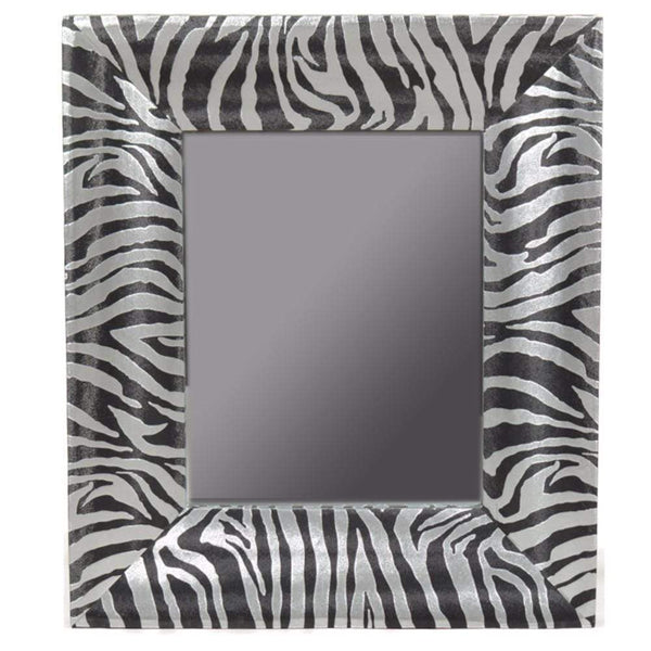 Wooden Mirror, Black And Silver