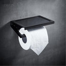 Wall Mounted Black Toilet Paper Holder Tissue Paper Holder Roll Holder With Phone Storage Shelf  Bathroom Accessories JadeMoghul Inc. 