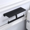 Wall Mounted Black Toilet Paper Holder Tissue Paper Holder Roll Holder With Phone Storage Shelf  Bathroom Accessories JadeMoghul Inc. 