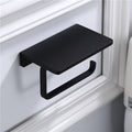 Wall Mounted Black Toilet Paper Holder Tissue Paper Holder Roll Holder With Phone Storage Shelf  Bathroom Accessories JadeMoghul Inc. 