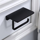 Wall Mounted Black Toilet Paper Holder Tissue Paper Holder Roll Holder With Phone Storage Shelf  Bathroom Accessories JadeMoghul Inc. 