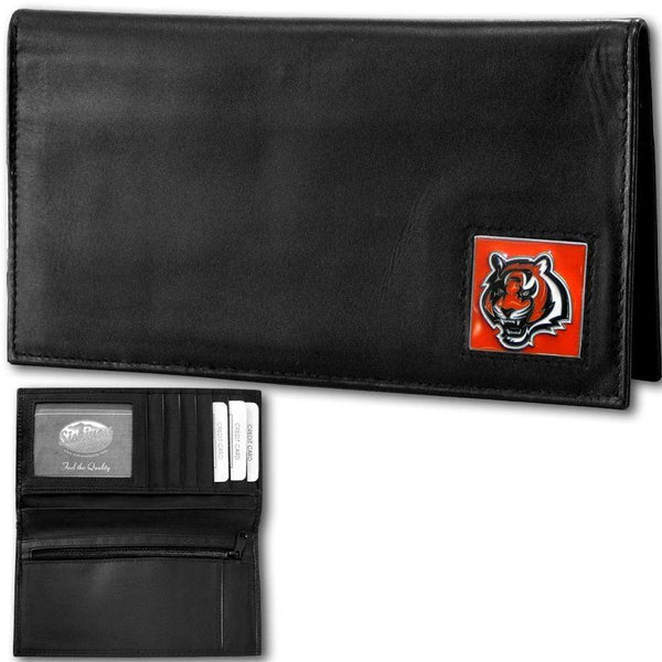 Wallets & Checkbook Covers NFL - Cincinnati Bengals Deluxe Leather Checkbook Cover JM Sports-7