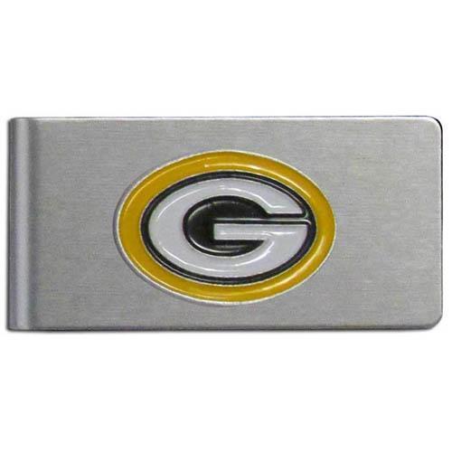 Wallets & Checkbook Covers NFL - Green Bay Packers Brushed Metal Money Clip JM Sports-7