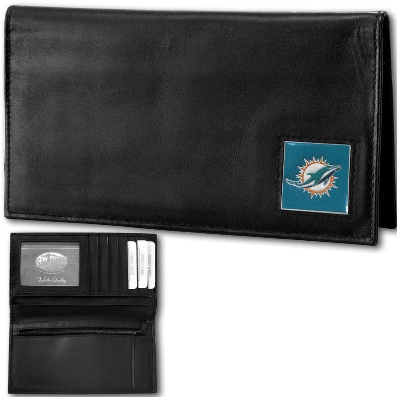 Wallets & Checkbook Covers NFL - Miami Dolphins Deluxe Leather Checkbook Cover JM Sports-7