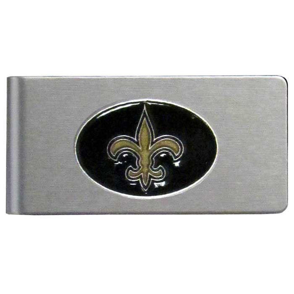 Wallets & Checkbook Covers NFL - New Orleans Saints Brushed Metal Money Clip JM Sports-7