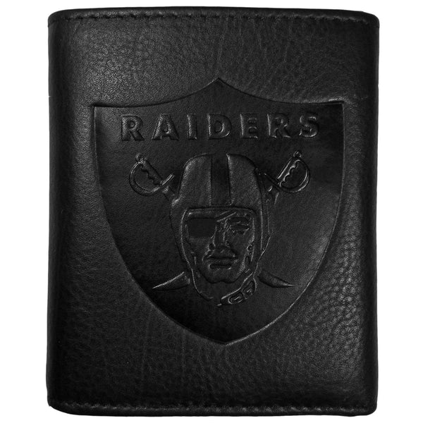 Wallets & Checkbook Covers NFL - Oakland Raiders Embossed Leather Tri-fold Wallet JM Sports-7