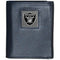 Wallets & Checkbook Covers NFL - Oakland Raiders Gridiron Leather Tri-fold Wallet Packaged in Gift Box JM Sports-7