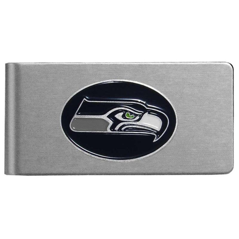 Wallets & Checkbook Covers NFL - Seattle Seahawks Brushed Metal Money Clip JM Sports-7