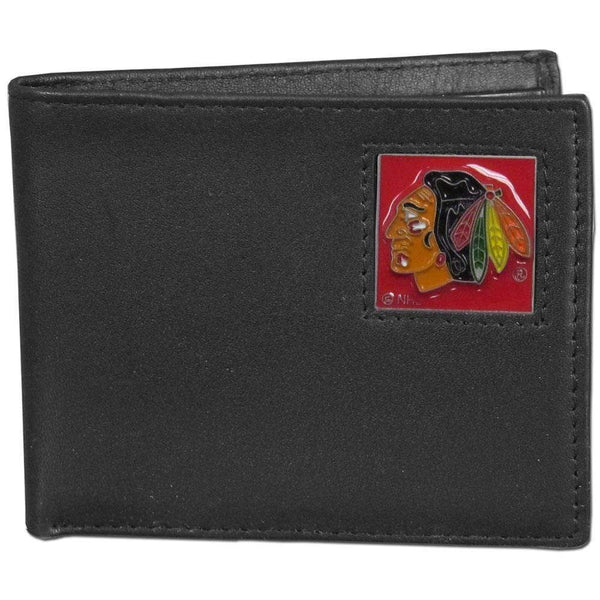 Wallets & Checkbook Covers NHL - Chicago Blackhawks Leather Bi-fold Wallet Packaged in Gift Box JM Sports-7