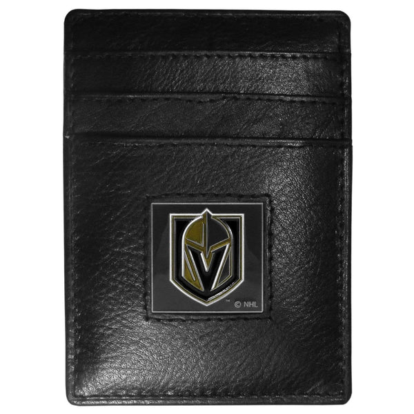 Wallets & Checkbook Covers NHL - Las Vegas Golden Knights Leather Money Clip/Cardholder Packaged in Gift Box JM Sports-7