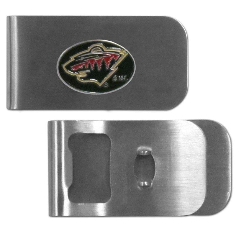 Wallets & Checkbook Covers NHL - Minnesota Wild Bottle Opener Money Clip JM Sports-7