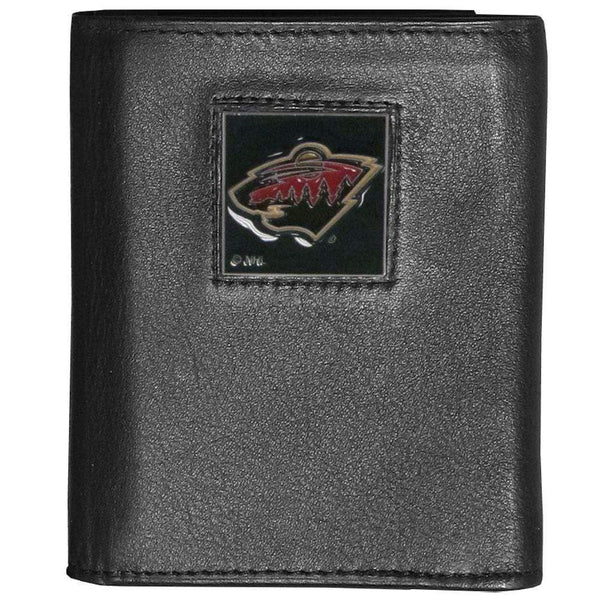 Wallets & Checkbook Covers NHL - Minnesota Wild Deluxe Leather Tri-fold Wallet Packaged in Gift Box JM Sports-7