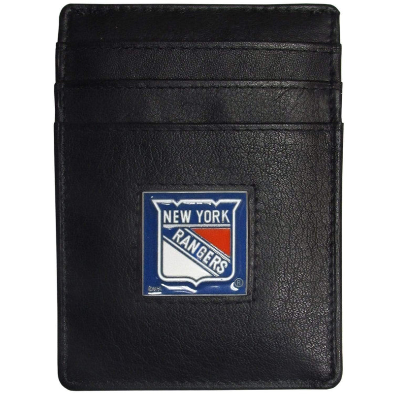 Wallets & Checkbook Covers NHL - New York Rangers Leather Money Clip/Cardholder Packaged in Gift Box JM Sports-7