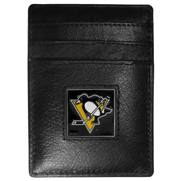 Wallets & Checkbook Covers NHL - Pittsburgh Penguins Leather Money Clip/Cardholder JM Sports-7