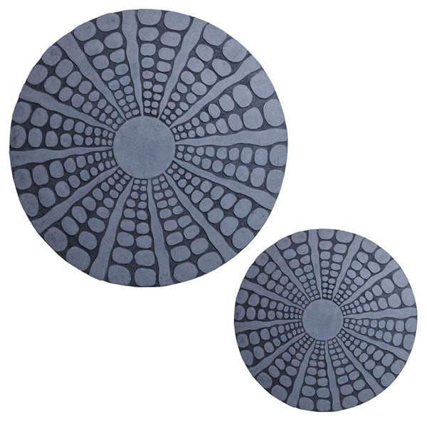 Walls Bedroom Wall Decor - 1" x 19" x 19" Sandstone, Fine Polished, Round with Stardust Pebble Finish - Wall Decor HomeRoots