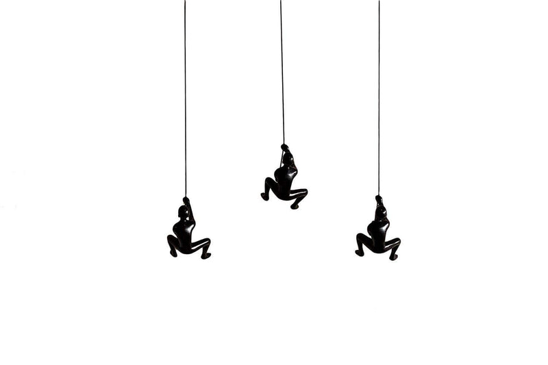 Walls Bedroom Wall Decor - 3.5" x 3.5" x 5.5" Black Climbing Man - Wall D√©cor 3-Pack HomeRoots