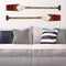 Walls Bedroom Wall Decor - 6" X 1.75" X 42" Red Nautical Oar Wall Decor HomeRoots