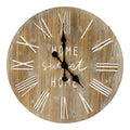 Walls Decorative Wall Clocks - 23" X 1" X 23" Natural Mdf With Wood Veneer Wall Clock HomeRoots