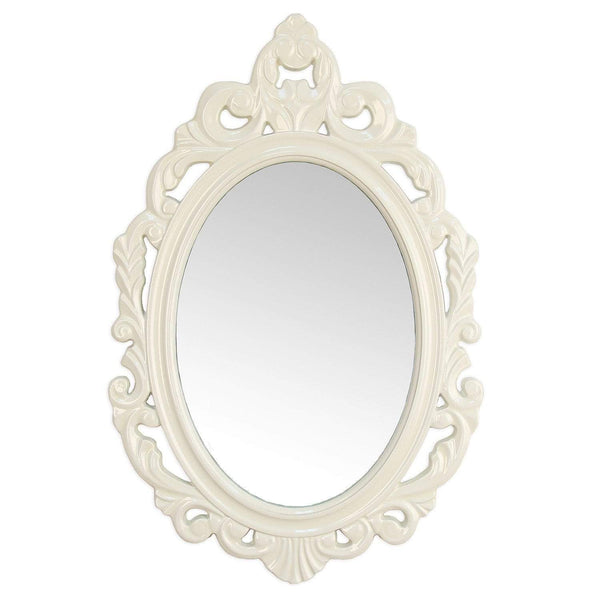 Walls Decorative Wall Mirrors - 15.25" X 0.5" X 23.25" White Baroque Mirror HomeRoots