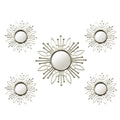 Walls Decorative Wall Mirrors - 15.5" X 0.79" X 15.5" 5Pcs Champagne Burst Wall Mirror HomeRoots