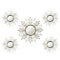 Walls Decorative Wall Mirrors - 15.5" X 0.79" X 15.5" 5Pcs Champagne Burst Wall Mirror HomeRoots