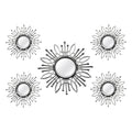 Walls Decorative Wall Mirrors - 15.5" X 0.79" X 15.5" 5Pcs Silver Burst Wall Mirror HomeRoots