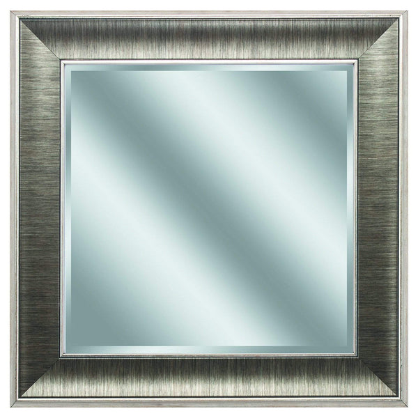 Walls Decorative Wall Mirrors - 16" X 16" Gunmetal Gray Frame Beveled Mirror HomeRoots
