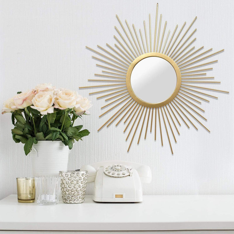 Walls Decorative Wall Mirrors - 20" X 1" X 20" Gold Wall Mirror Solid Metal HomeRoots