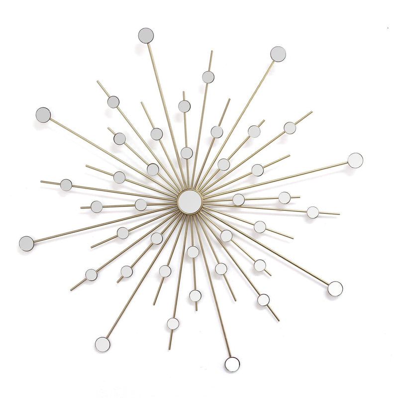 Walls Decorative Wall Mirrors - 24" X 0.5" X 24" Gold Sparkle Mirror Burst Wall Decor HomeRoots