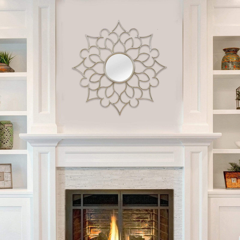 Walls Decorative Wall Mirrors - 24" X 1.75" X 24" Silver Solid Metal Wall Mirror HomeRoots