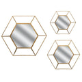 Walls Decorative Wall Mirrors - 24" X 21" X 4" Hexagon Mirror (Set of 3) HomeRoots