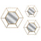 Walls Decorative Wall Mirrors - 24" X 21" X 4" Hexagon Mirror (Set of 3) HomeRoots