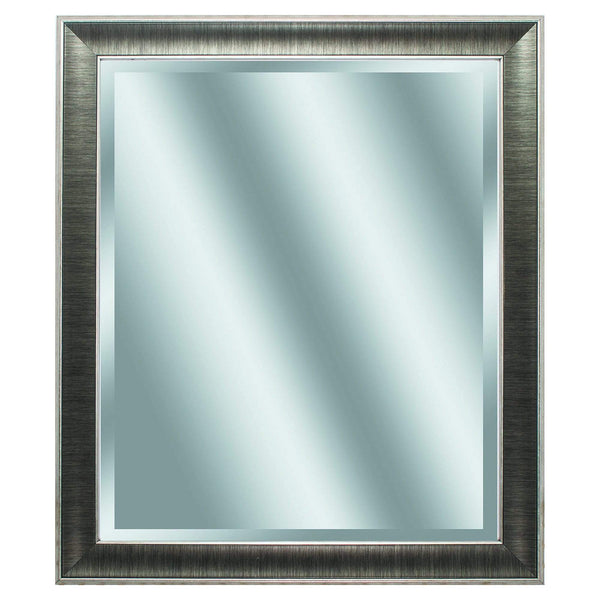 Walls Decorative Wall Mirrors - 24" X 28" Gunmetal Gray Frame Beveled Mirror HomeRoots