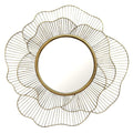 Walls Decorative Wall Mirrors - 28.25" X 2.5" X 28.25" Gold Flower Shape Wall Mirror HomeRoots