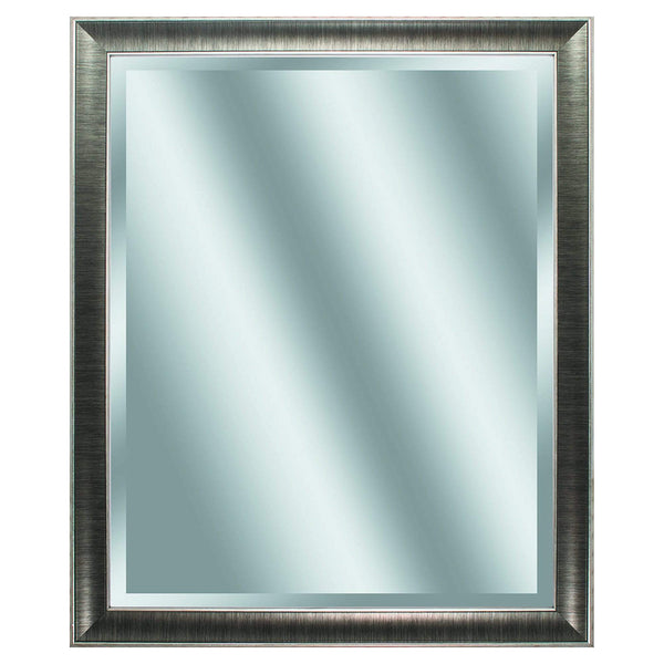 Walls Decorative Wall Mirrors - 28" X 34" Gunmetal Gray Frame Beveled Mirror HomeRoots