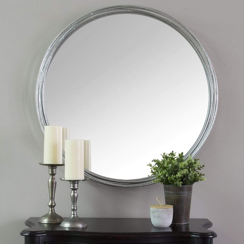 Walls Decorative Wall Mirrors - 29.25" X 2.5" X 29.25" Silver Statement Wall Mirror HomeRoots