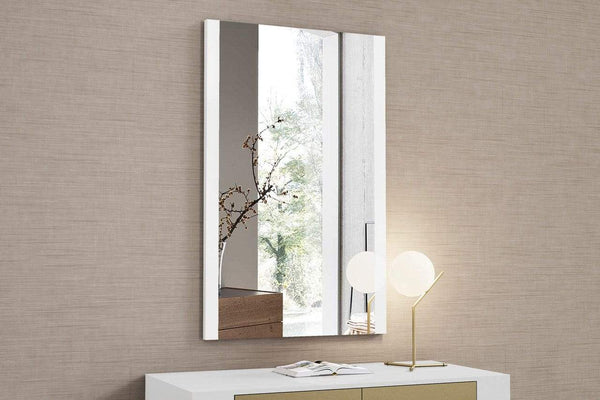 Walls Decorative Wall Mirrors - 30" X 1" X 48" White Glass Mirror HomeRoots