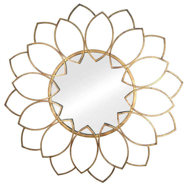 Walls Decorative Wall Mirrors - 32.28" X 0.98" X 32.28" Distressed Antique Bronze Solid Metal Wall Mirror HomeRoots
