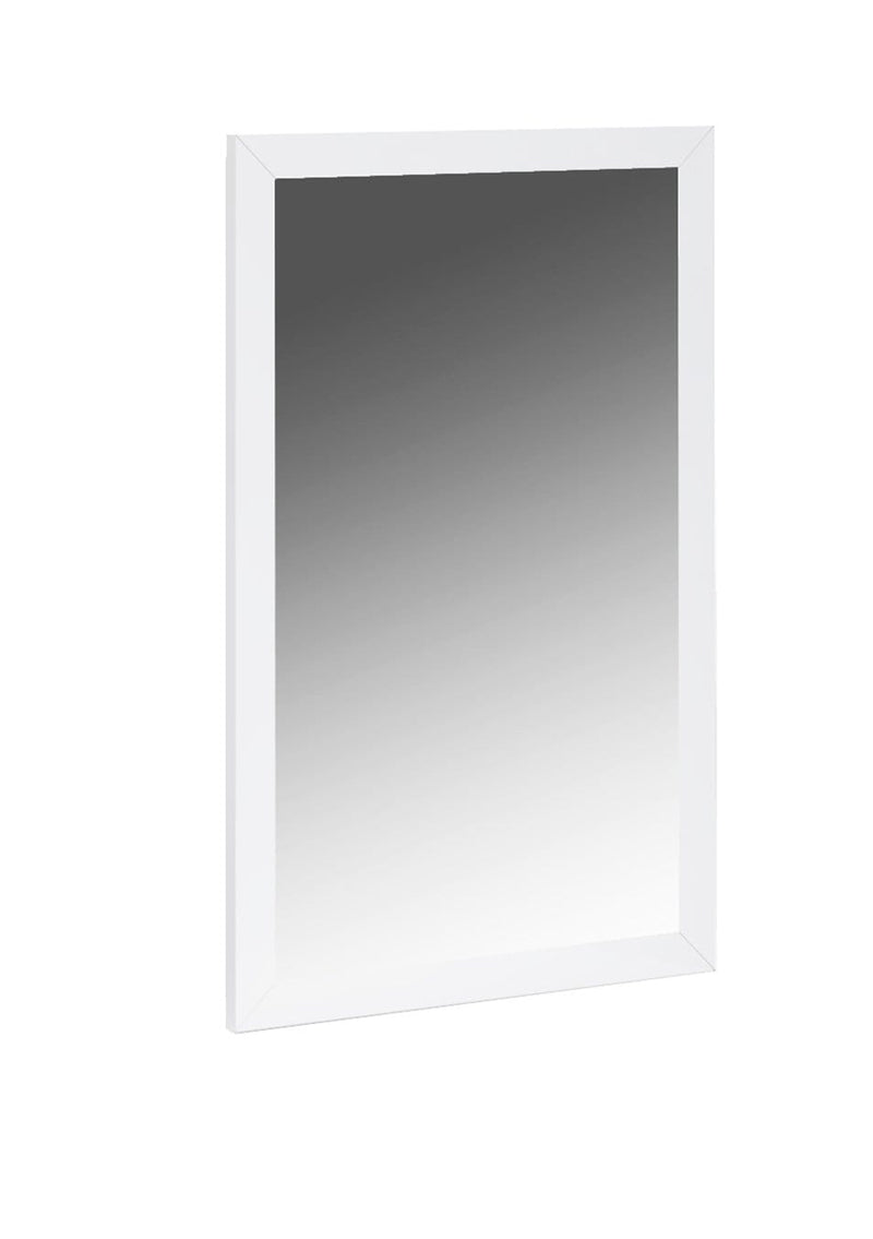 Walls Decorative Wall Mirrors - 34" X 3" X 50" White Glass Mirror HomeRoots